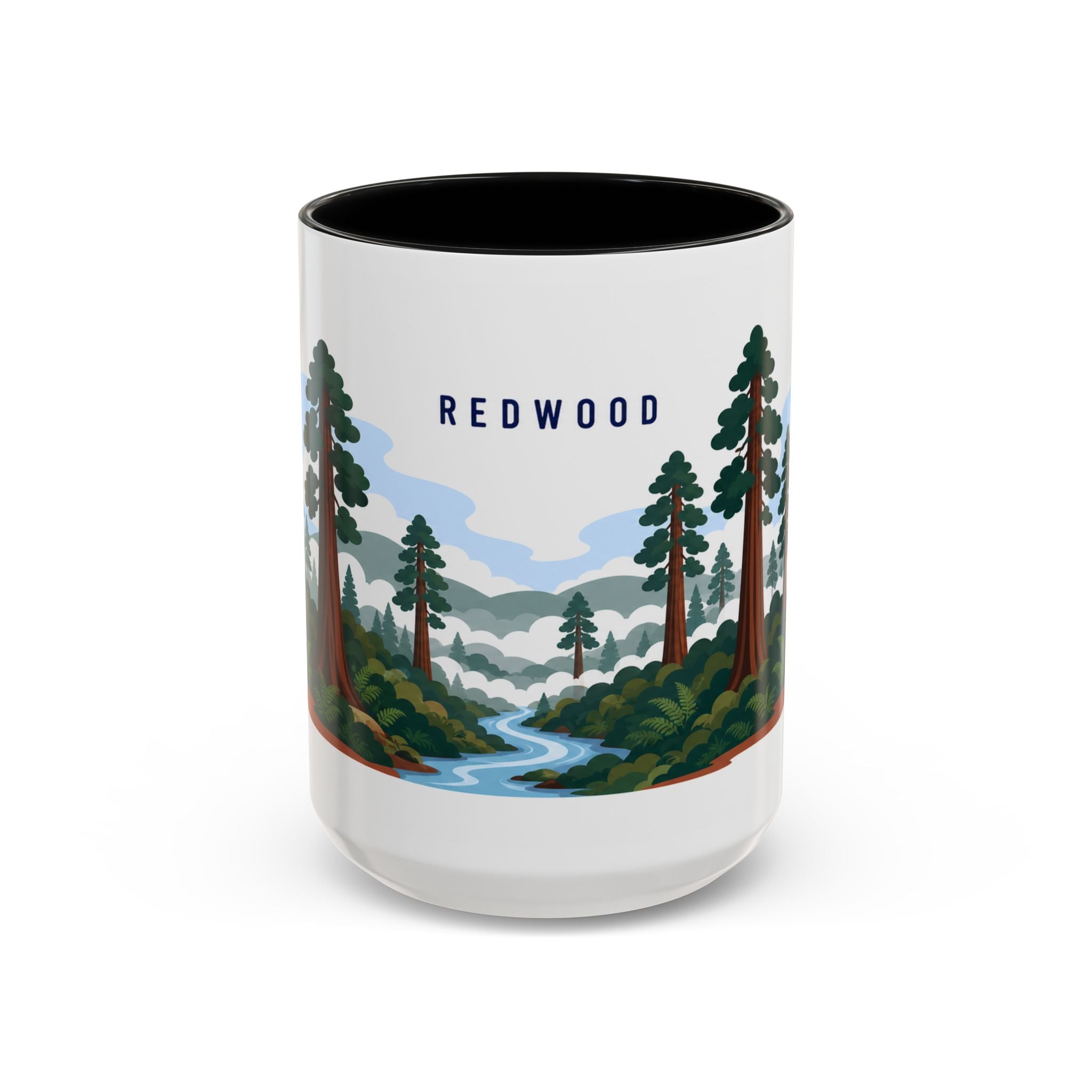 Redwood National Park Coffee Mug | Solid Color Block Park Souvenir | 11oz 15oz Accent Mug