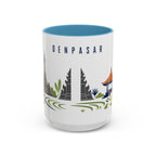 Denpasar Coffee Mug | Indonesia Travel Souvenir | Porcelain Decal City Gift | 11oz 15oz Accent Mug