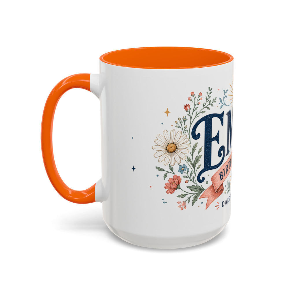 Personalized Name Birth Month Mug | Birth Flower Stone Birthday Gift | 11oz 15oz
