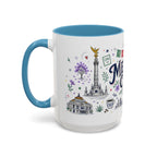Mexico City Coffee Mug | Mexico Souvenir Travel Gift | Accent Color Ceramic 11oz 15oz