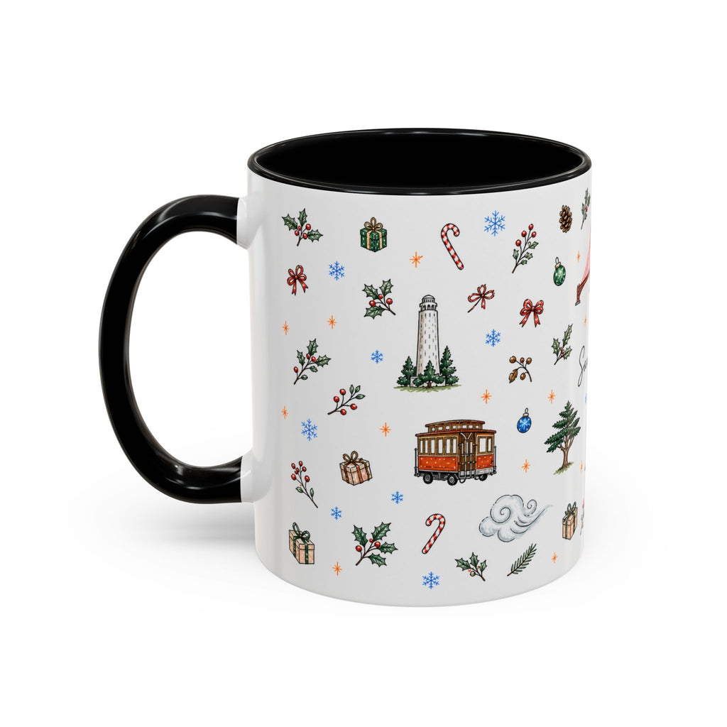 San Francisco Christmas Mug | Watercolor City Souvenir | Ceramic Coffee Cup