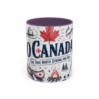 O Canada True North Coffee Mug | Canadian Pride Gift | Accent Color Ceramic 11oz 15oz