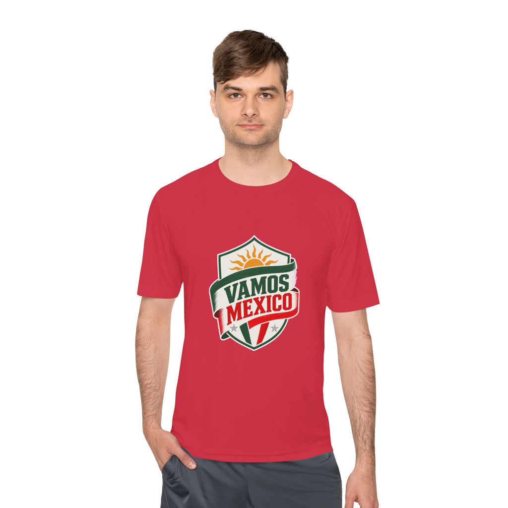 Vamos Mexico Soccer Fan Tee, Moisture Wicking Sport Shirt