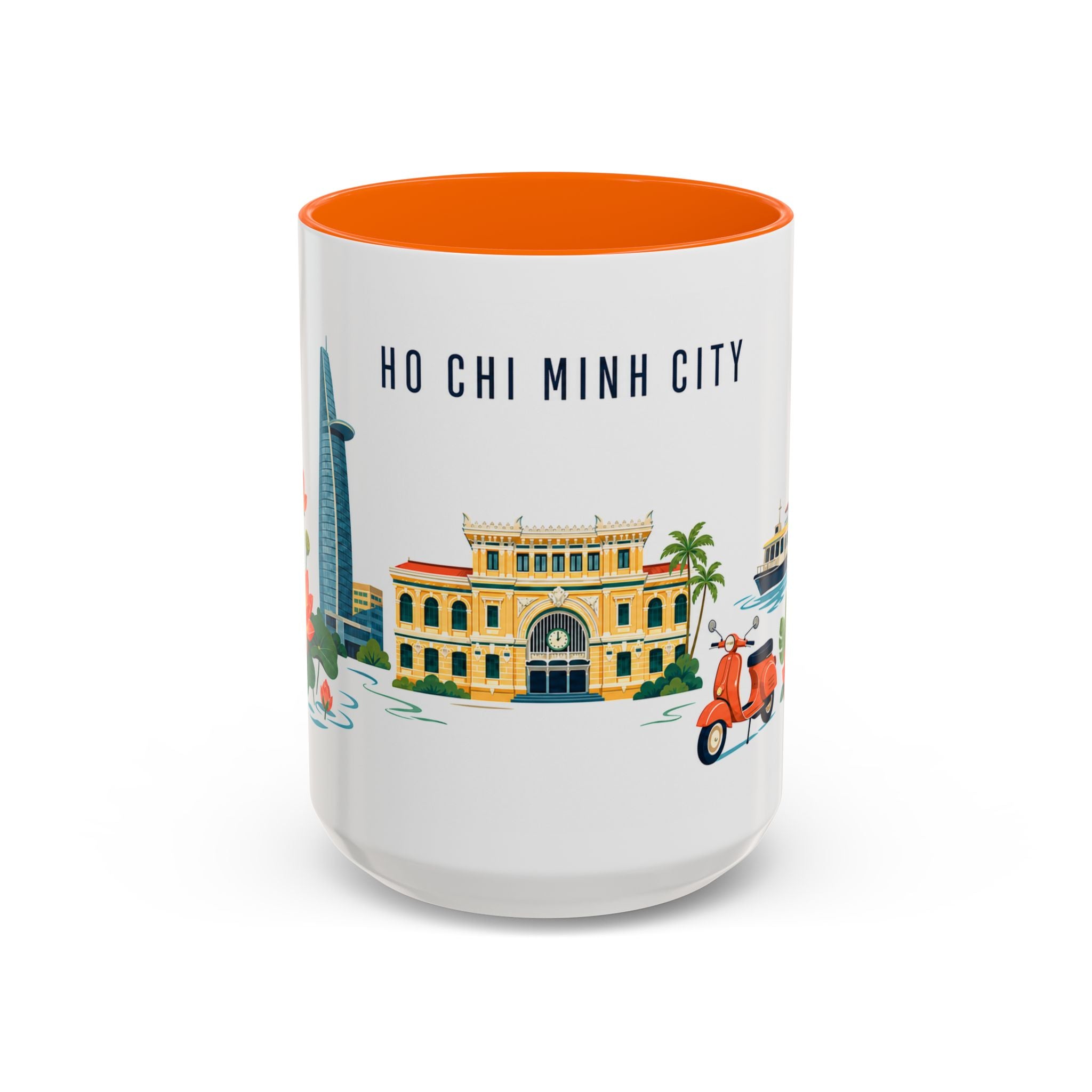 Ho Chi Minh City Coffee Mug | Vietnam Travel Souvenir | Porcelain Decal City Gift | 11oz 15oz Accent Mug