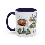 Kansas City Illustrated Travel Mug | City Souvenir Accent Coffee Mug | 11oz 15oz Ceramic Cup