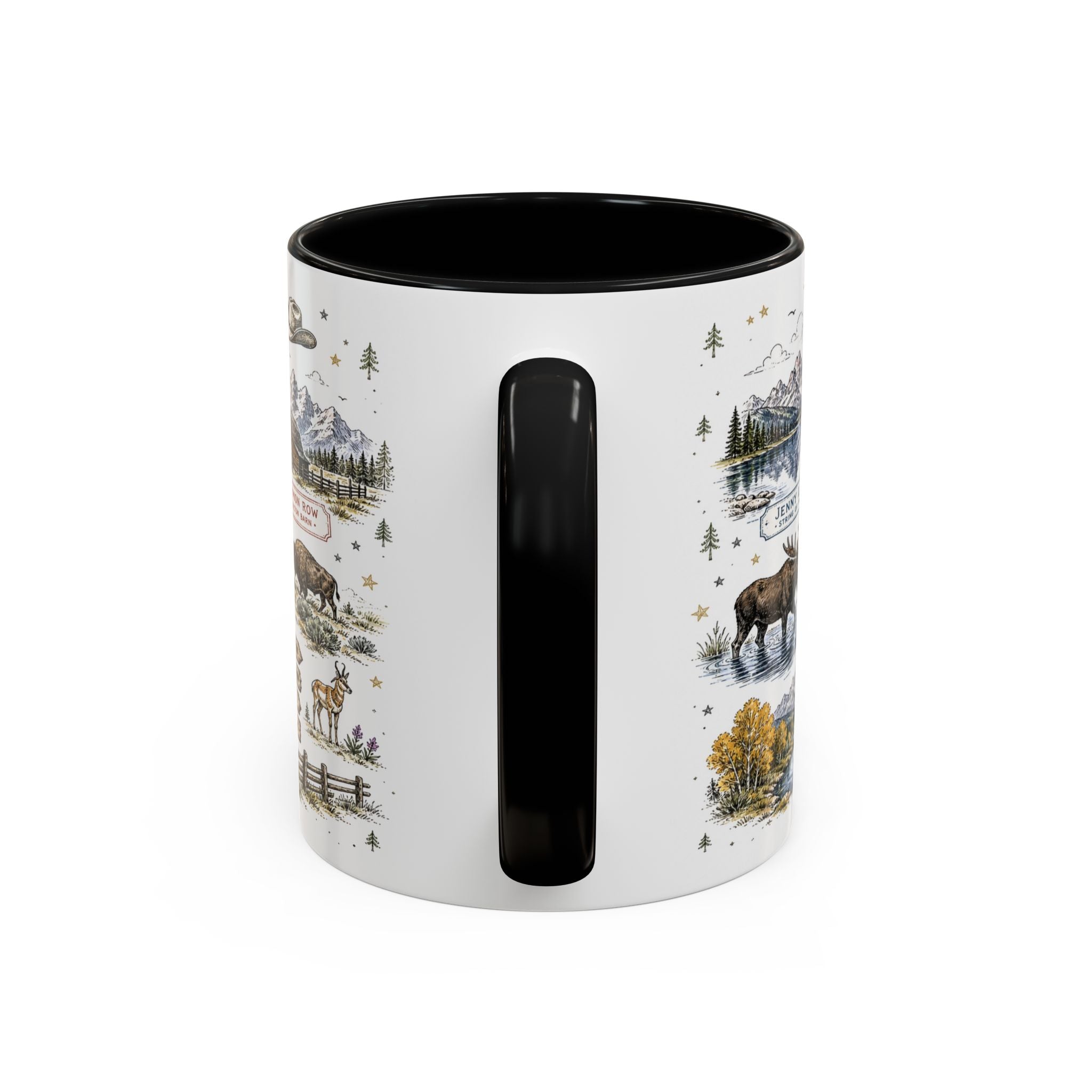 Grand Teton Coffee Mug | National Park Hiking Wyoming Gift | Accent Color Ceramic 11oz 15oz