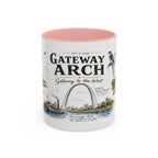 Gateway Arch National Park Coffee Mug | Missouri St. Louis Landmark Gift | Accent Color Ceramic 11oz 15oz