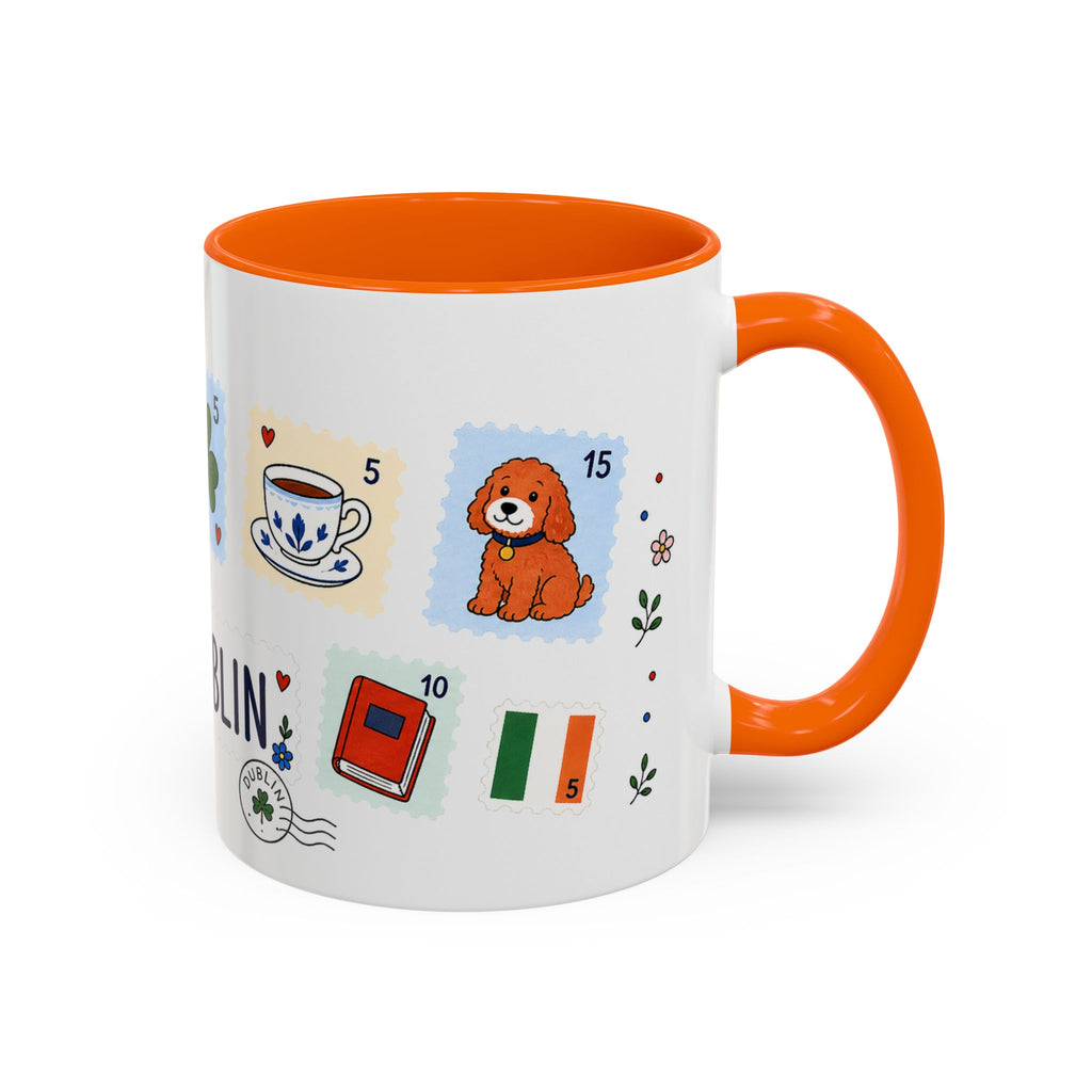 Dublin Coffee Mug | Postage Stamp Collage Mug | Travel Souvenir Accent Cup 11oz 15oz