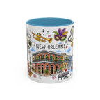 New Orleans Illustrated Travel Mug | City Souvenir Accent Coffee Mug | 11oz 15oz Ceramic Cup