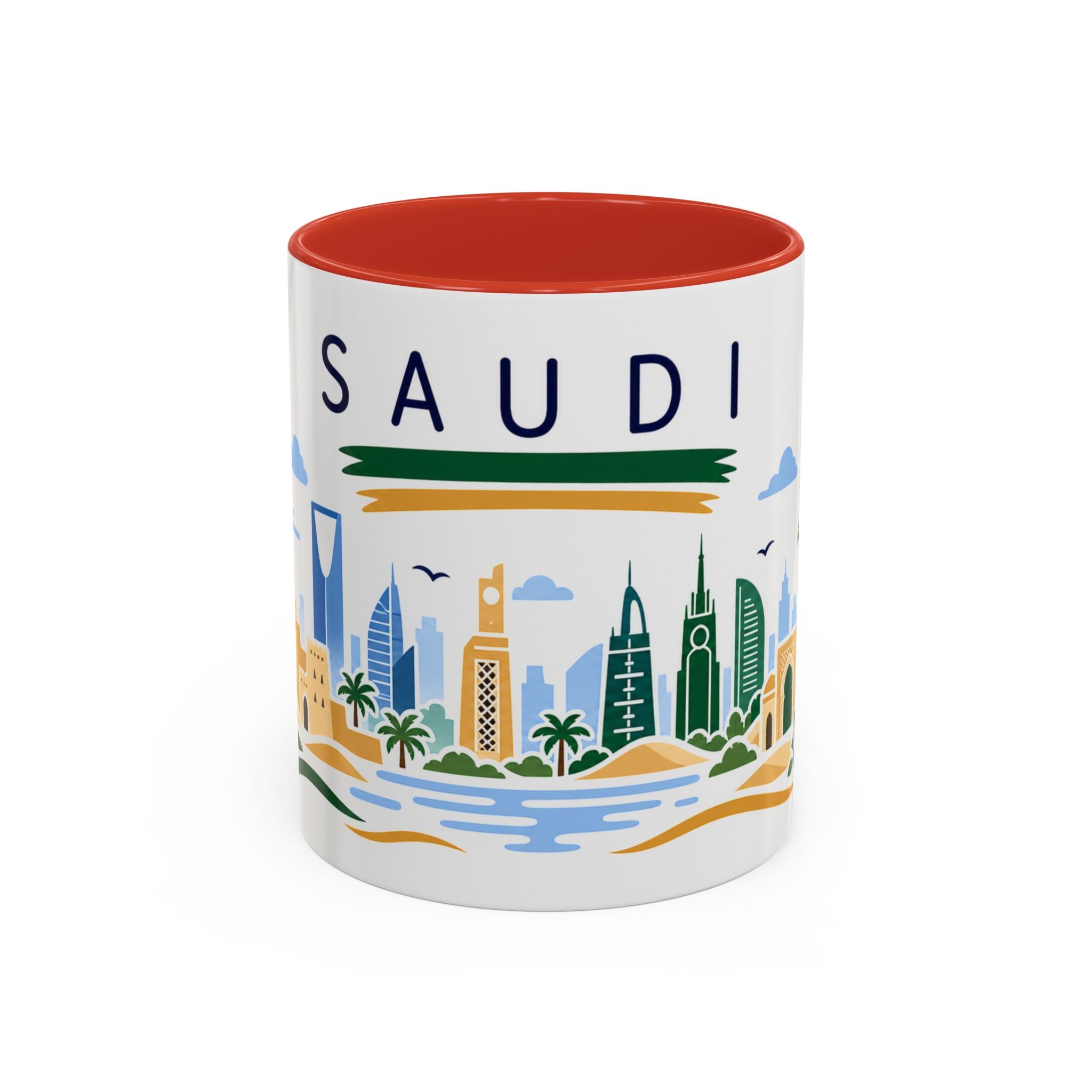 Saudi Arabia Coffee Mug | Travel Souvenir Accent Mug | Country Gift Ceramic Cup 11oz 15oz