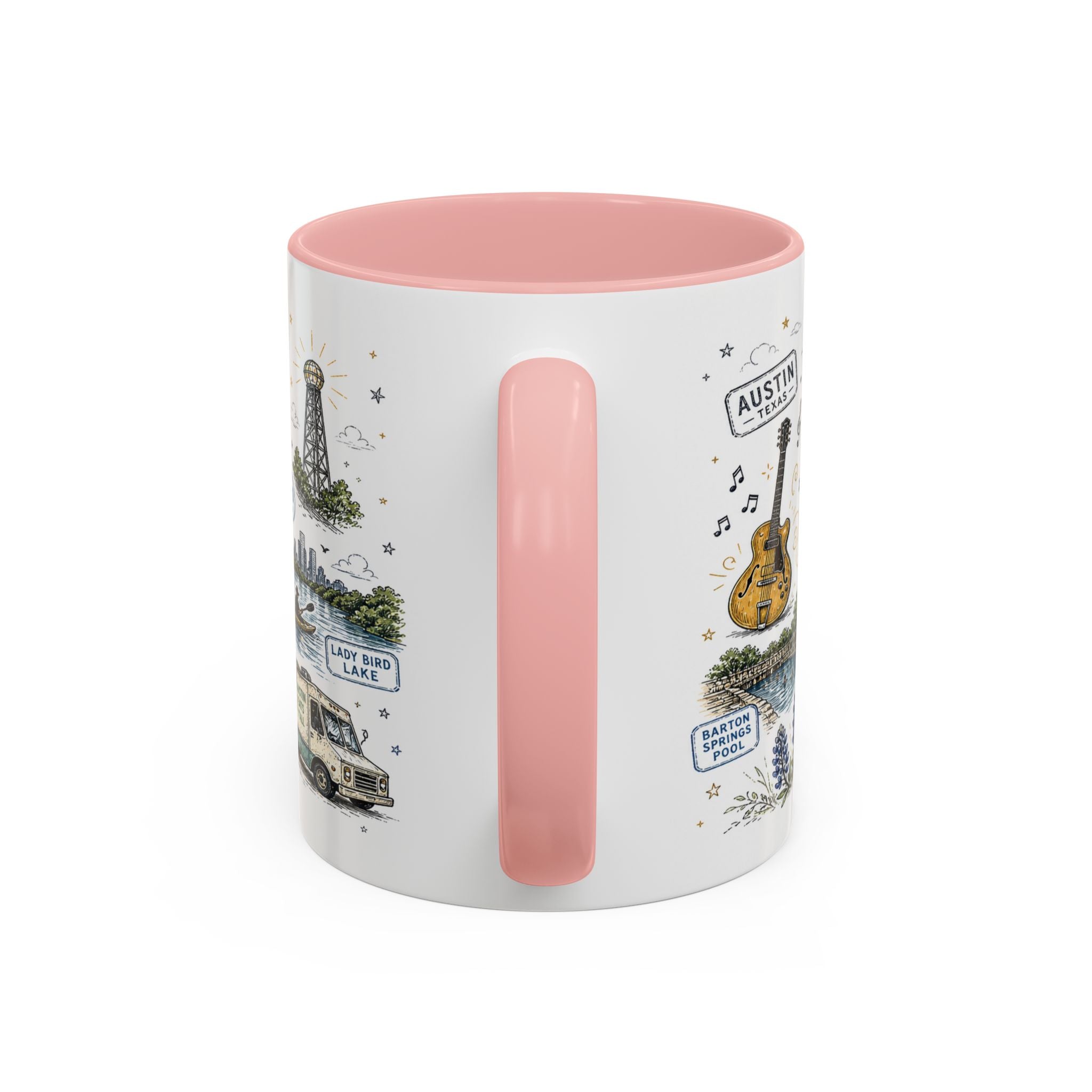Austin Coffee Mug | Texas Souvenir City Gift | Accent Color Ceramic 11oz 15oz
