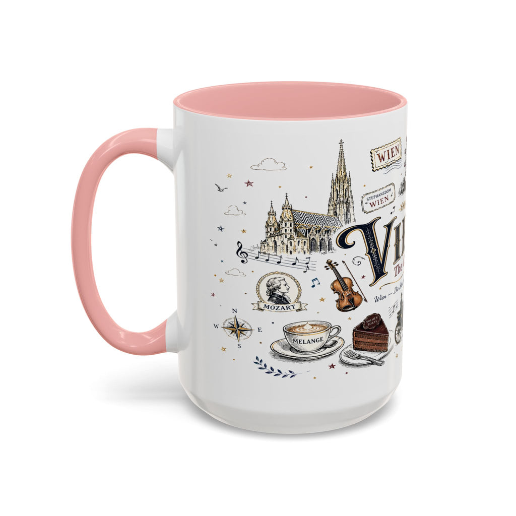 Vienna Coffee Mug | Austria Souvenir Travel Gift | Accent Color Ceramic 11oz 15oz