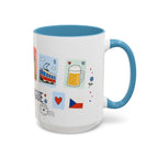 Prague Coffee Mug | Postage Stamp Collage Mug | Travel Souvenir Accent Cup 11oz 15oz