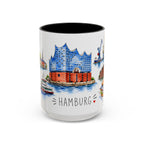 Hamburg Illustrated Travel Mug | City Souvenir Accent Coffee Mug | 11oz 15oz Ceramic Cup