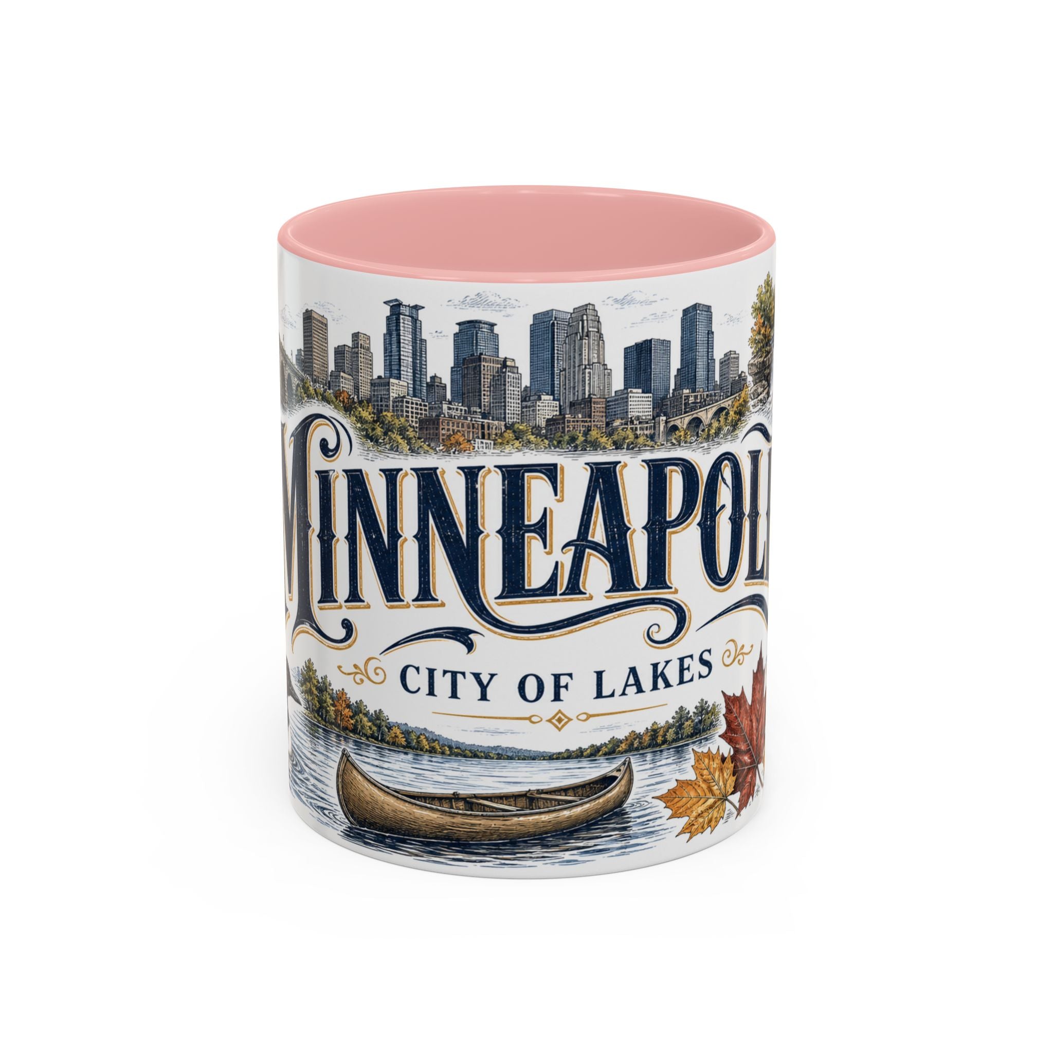 Minneapolis Coffee Mug | United States Travel Souvenir | Vintage Illustrated City Gift | 11 oz 15 oz Accent Mug