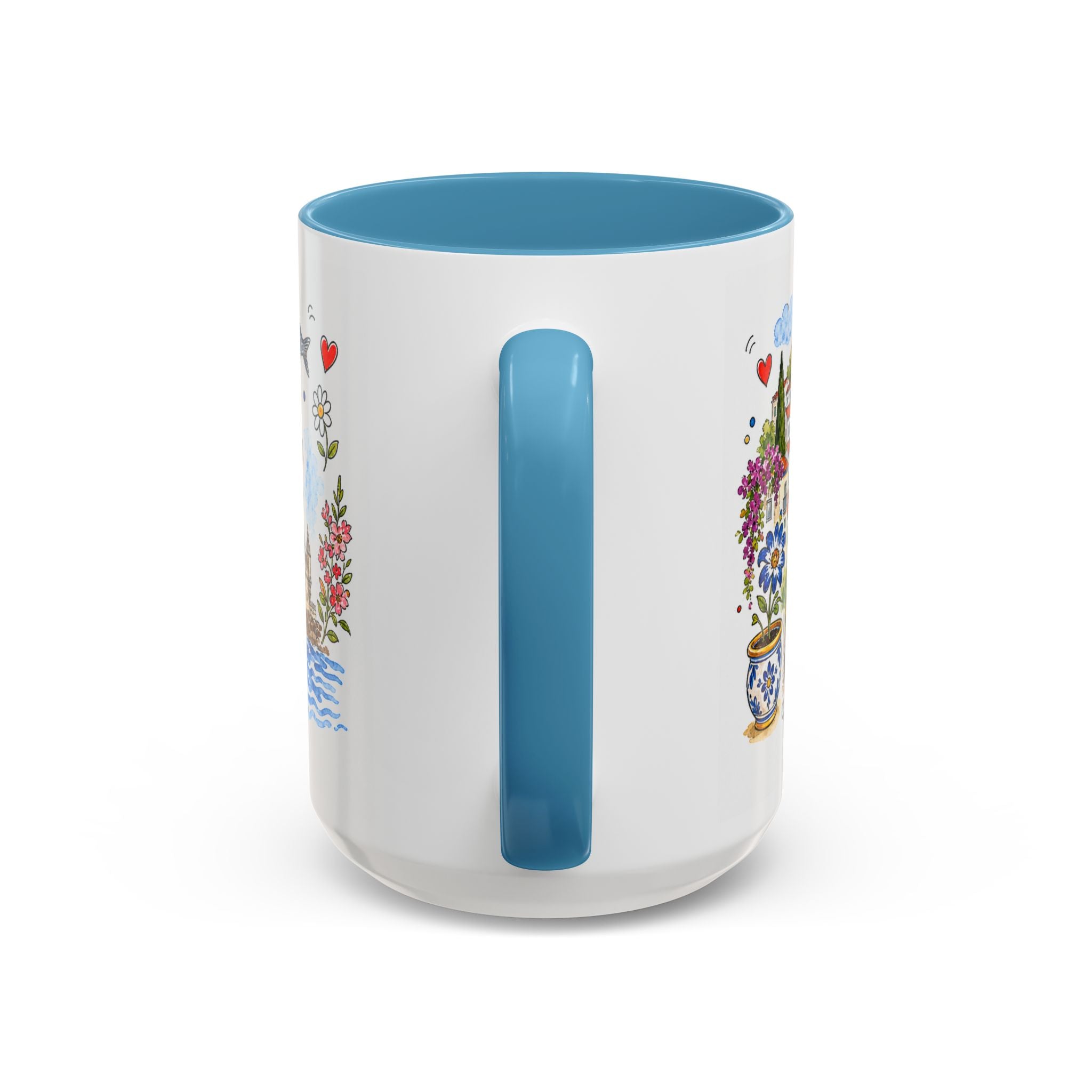 Lisbon Travel Mug | European City Souvenir Accent Coffee Mug | 11oz 15oz Ceramic Cup
