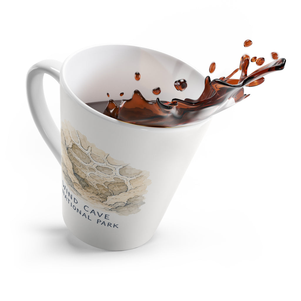 Wind Cave National Park Latte Mug | Pastel Watercolor Nature Coffee Cup | 12 oz Travel Souvenir Gift