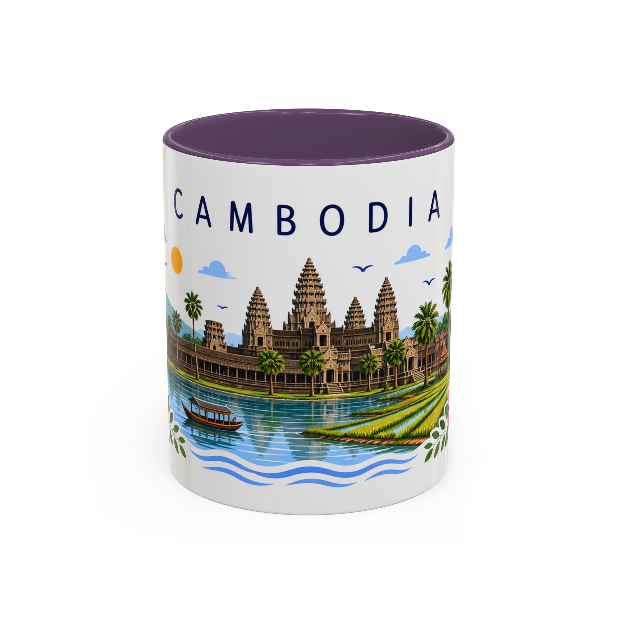 Cambodia Coffee Mug | Travel Souvenir Accent Mug | Place Gift Ceramic Cup 11oz 15oz