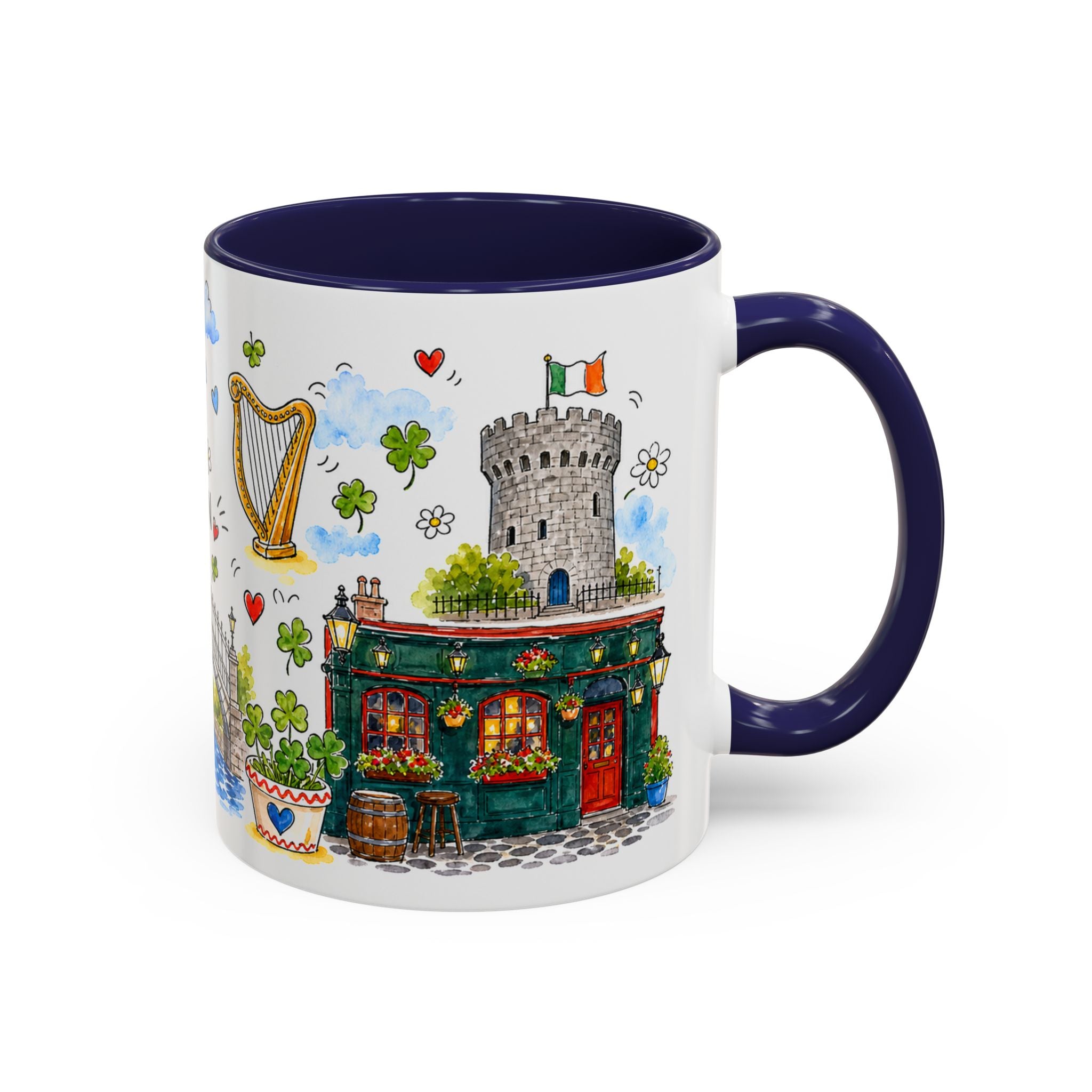 Dublin Travel Mug | European City Souvenir Accent Coffee Mug | 11oz 15oz Ceramic Cup