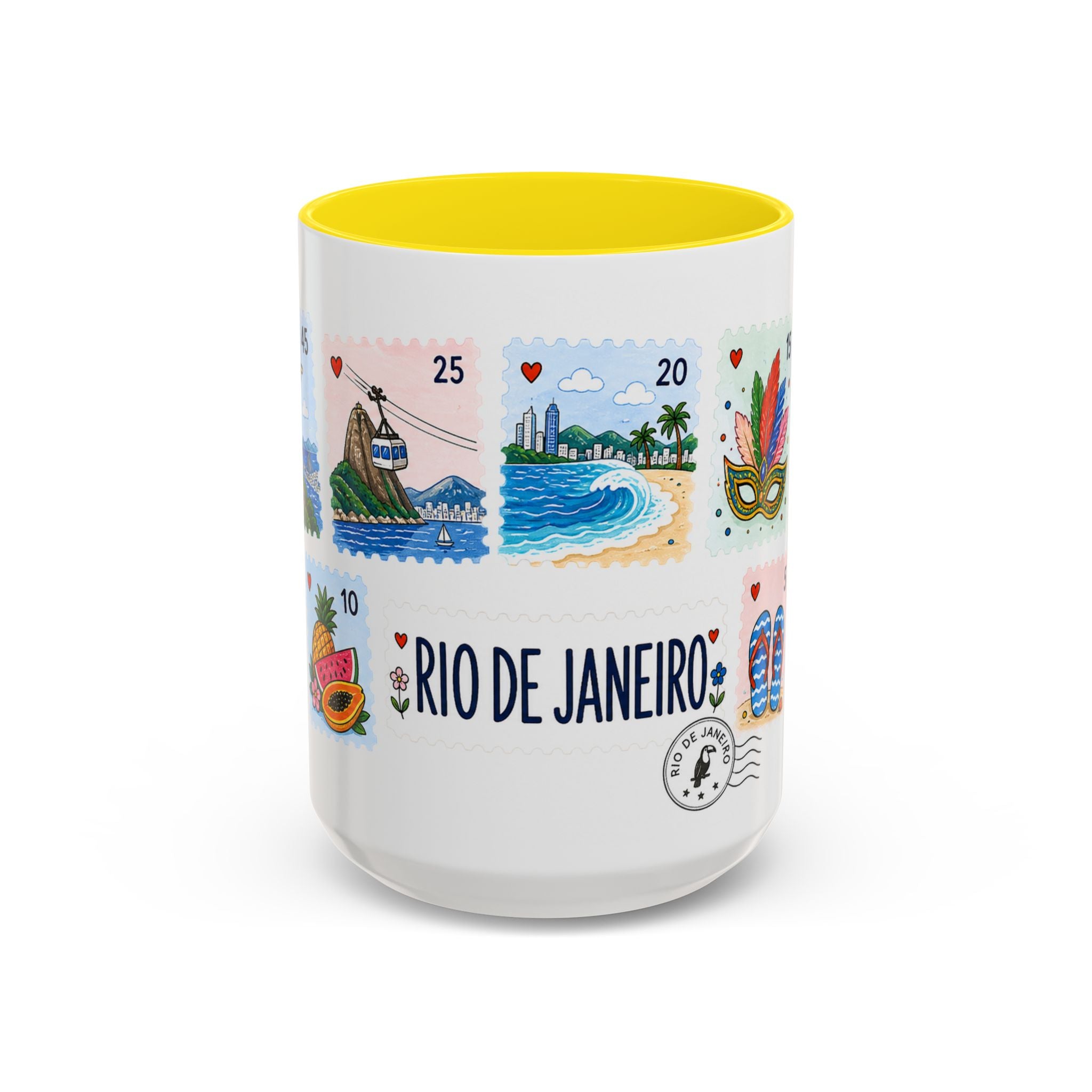 Rio de Janeiro Coffee Mug | Postage Stamp Collage Mug | Travel Souvenir Accent Cup 11oz 15oz