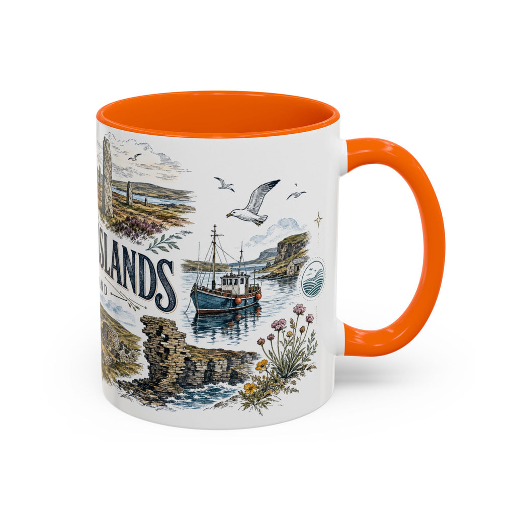 Orkney Islands Mug, Scotland Travel Souvenir, Bucket List Gift, Accent Ceramic Coffee Mug 11oz 15oz