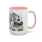 Swiss Alps Coffee Mug | Travel Destination Souvenir Gift | Accent Color Ceramic 11oz 15oz