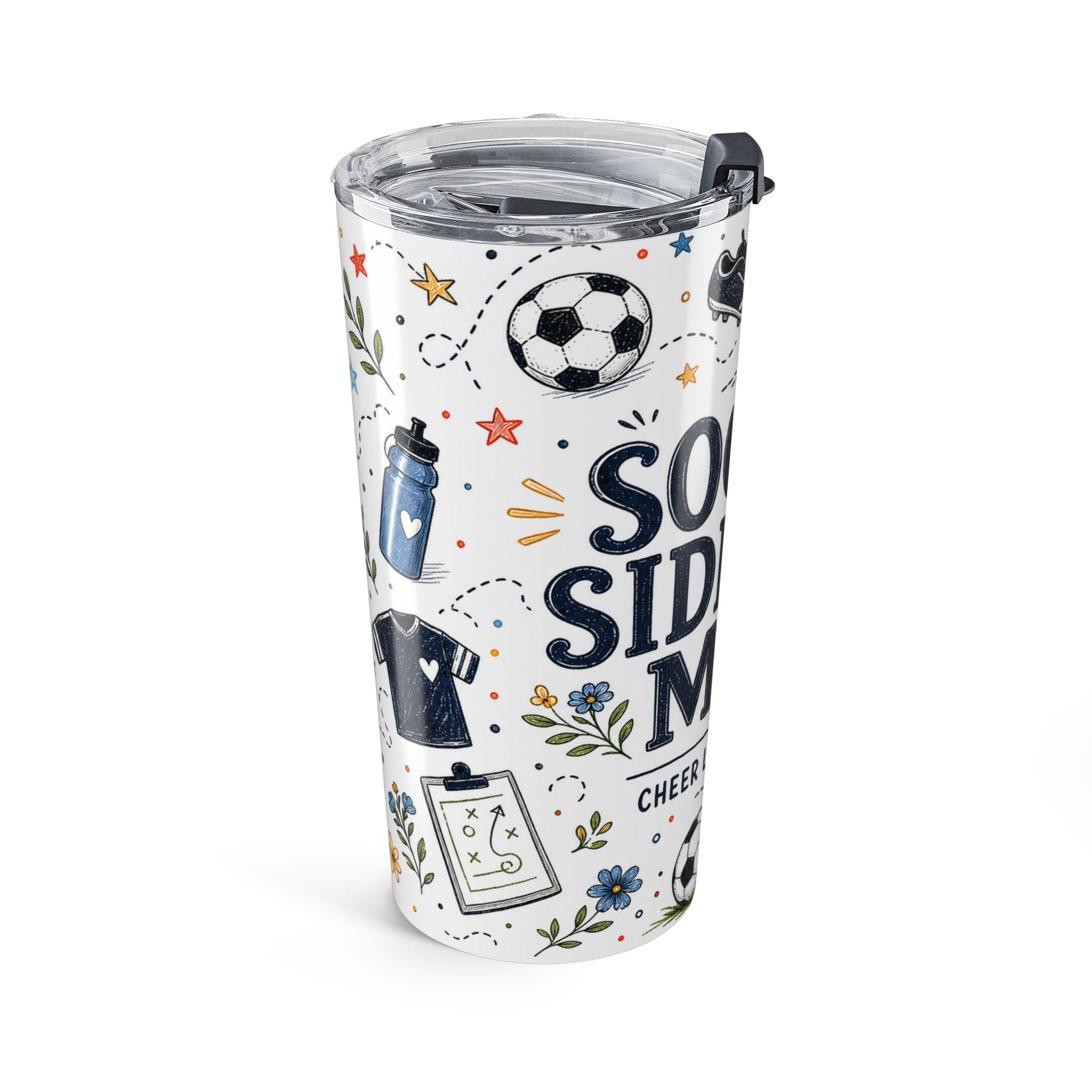 Soccer Sideline Mom 20oz Tumbler | Soccer Mom Gift | Insulated Stainless Steel Travel Cup