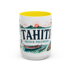 Tahiti Coffee Mug | Travel Destination Souvenir Gift | Accent Color Ceramic 11oz 15oz