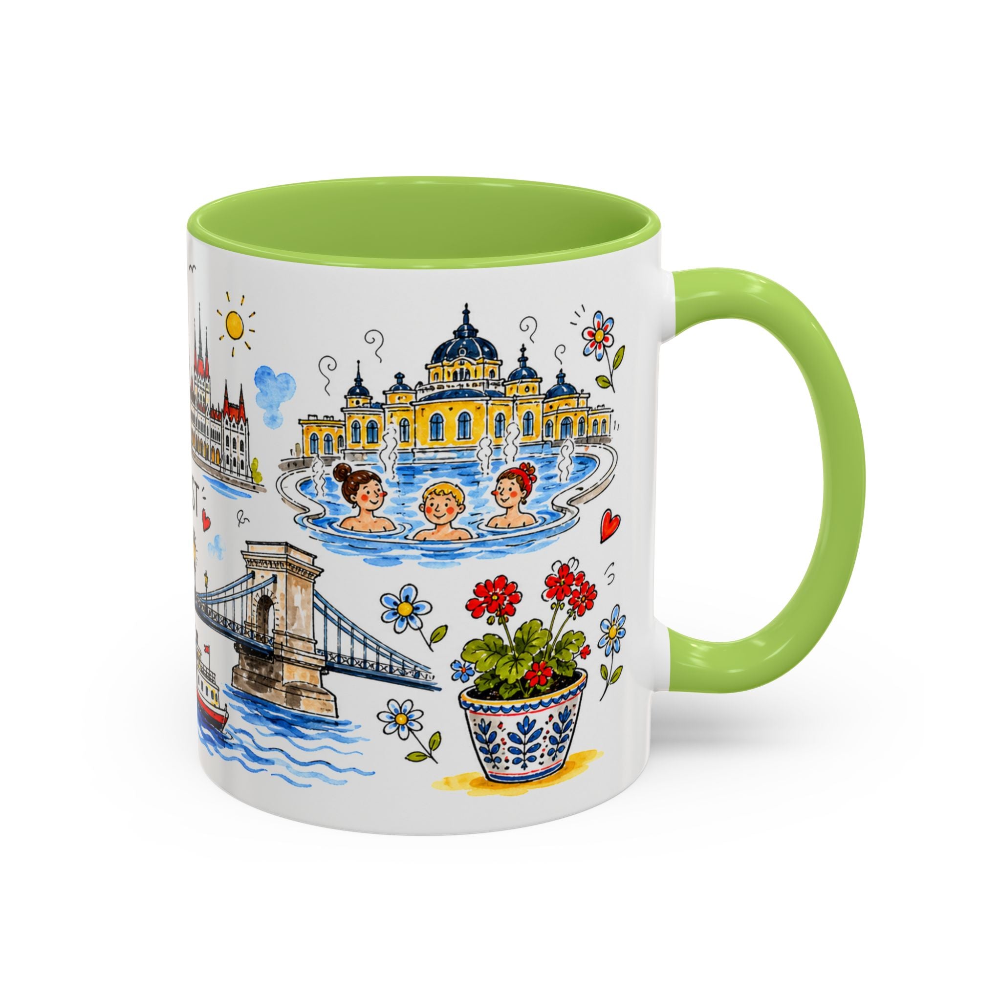 Budapest Travel Mug | European City Souvenir Accent Coffee Mug | 11oz 15oz Ceramic Cup