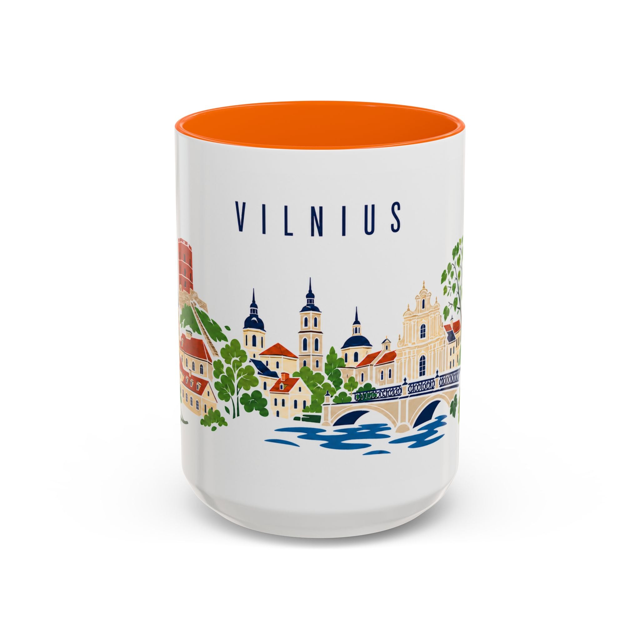 Vilnius Coffee Mug | Lithuania Travel Souvenir | Porcelain Decal City Gift | 11oz 15oz Accent Mug
