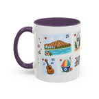 Honolulu Coffee Mug | Postage Stamp Collage Mug | Travel Souvenir Accent Cup 11oz 15oz