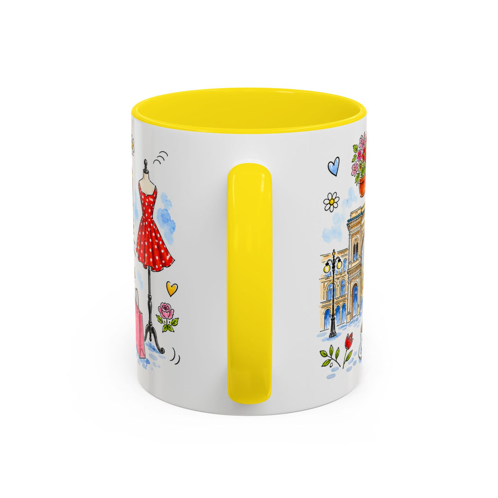 Milan Travel Mug | European City Souvenir Accent Coffee Mug | 11oz 15oz Ceramic Cup