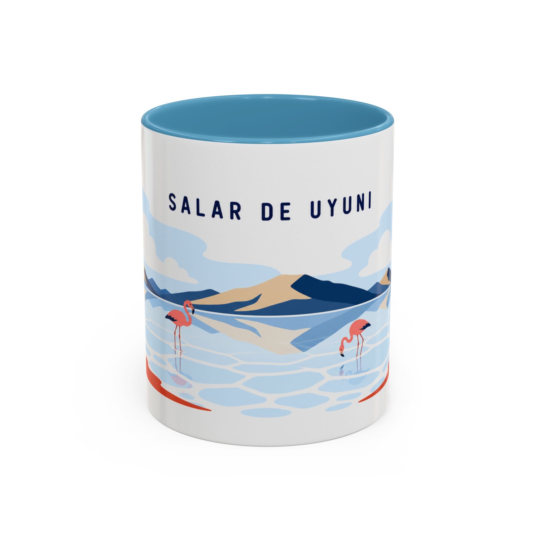 Salar de Uyuni Coffee Mug | Travel Destination Souvenir Gift | Accent Color Ceramic 11oz 15oz