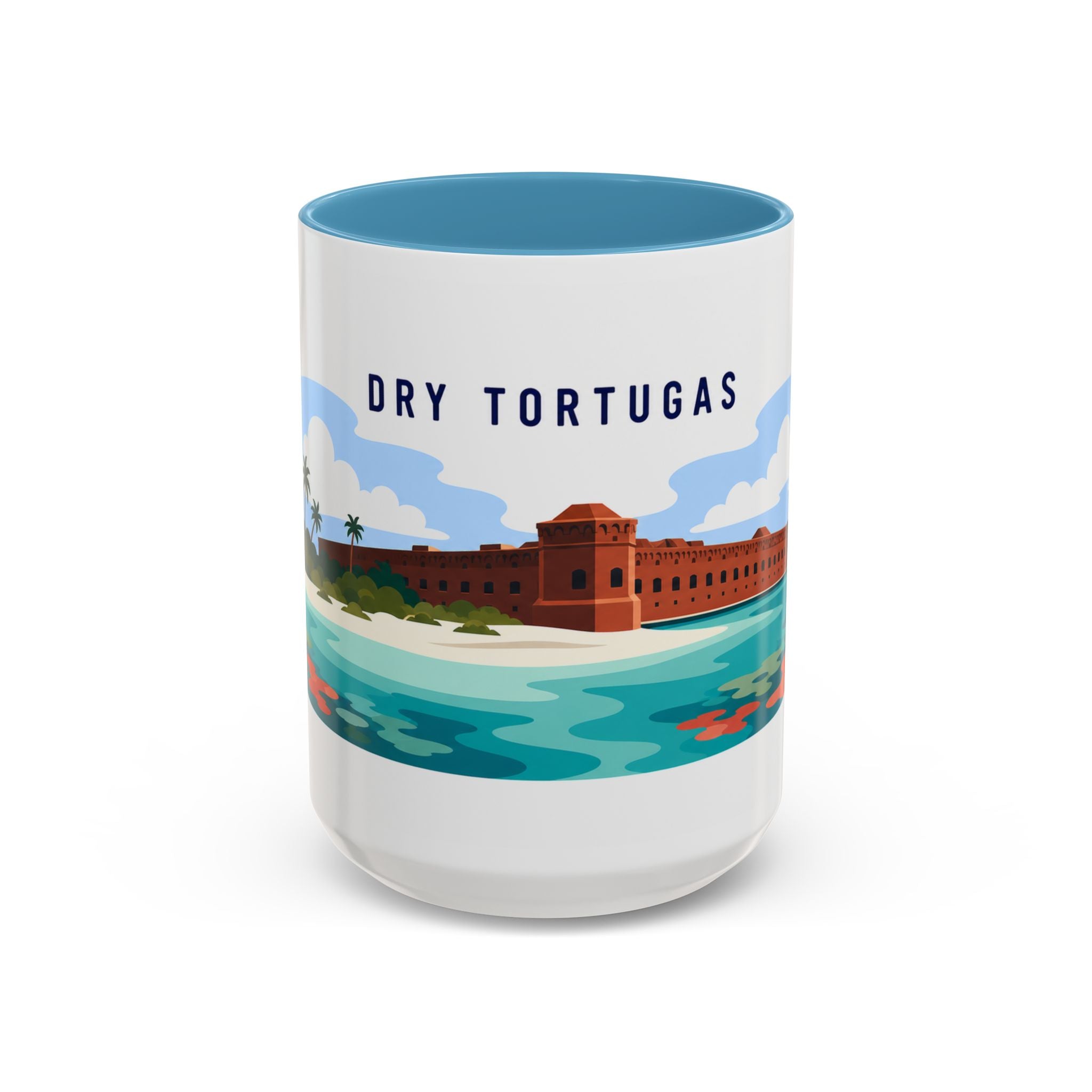 Dry Tortugas National Park Coffee Mug | Solid Color Block Park Souvenir | 11oz 15oz Accent Mug