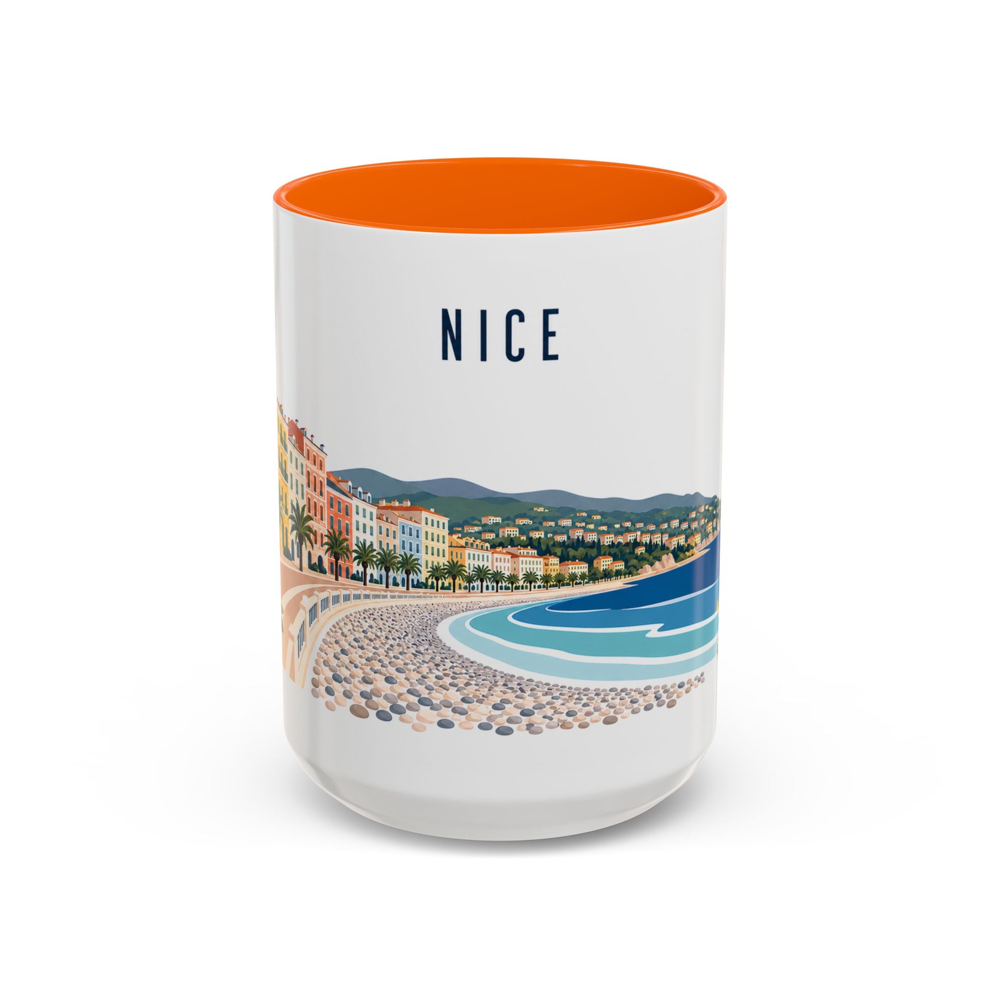 Nice Coffee Mug | France Travel Souvenir | Porcelain Decal City Gift | 11oz 15oz Accent Mug