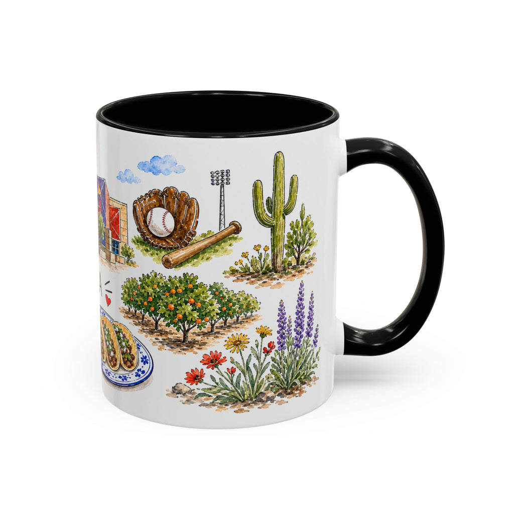 Mesa Illustrated Travel Mug | City Souvenir Accent Coffee Mug | 11oz 15oz Ceramic Cup