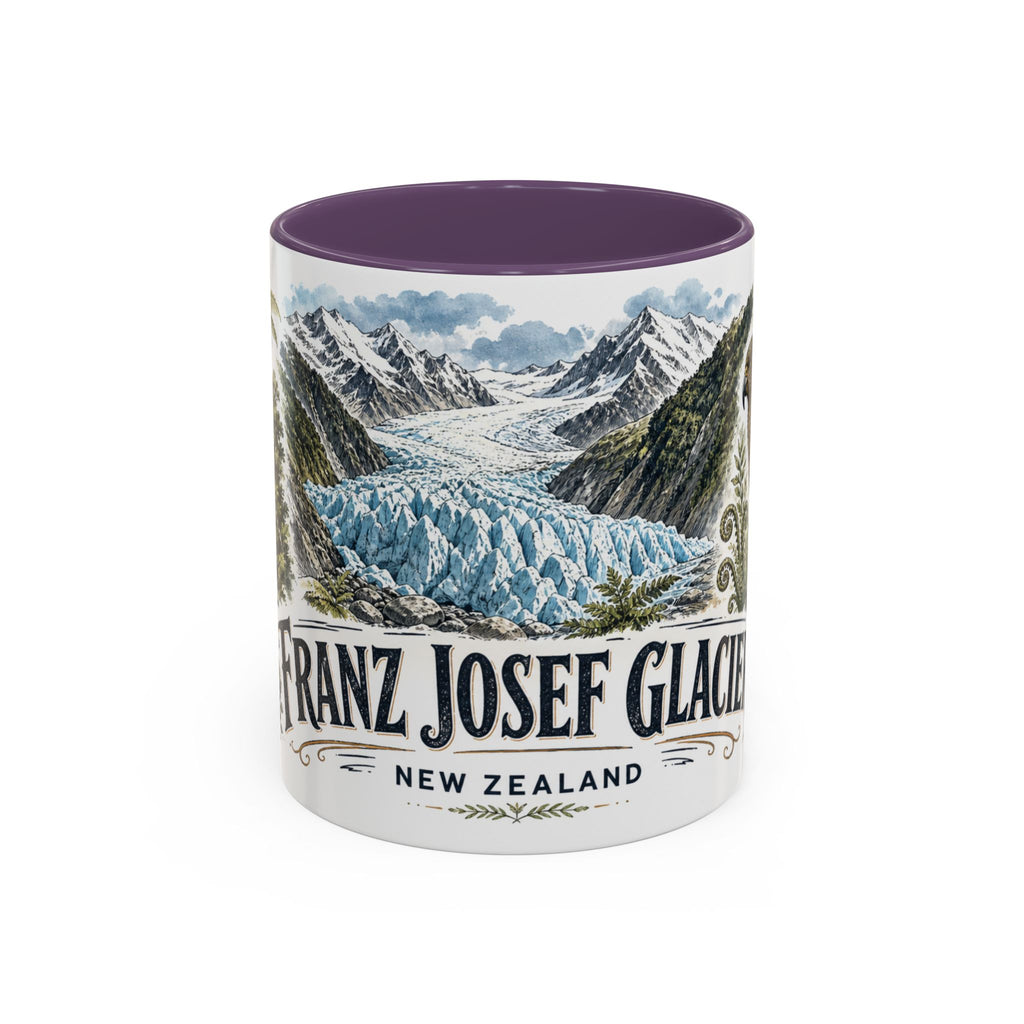 Franz Josef Glacier Mug, New Zealand Travel Souvenir, Bucket List Gift, Accent Ceramic Coffee Mug 11oz 15oz
