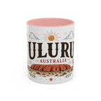 Uluru Coffee Mug | Travel Destination Souvenir Gift | Accent Color Ceramic 11oz 15oz