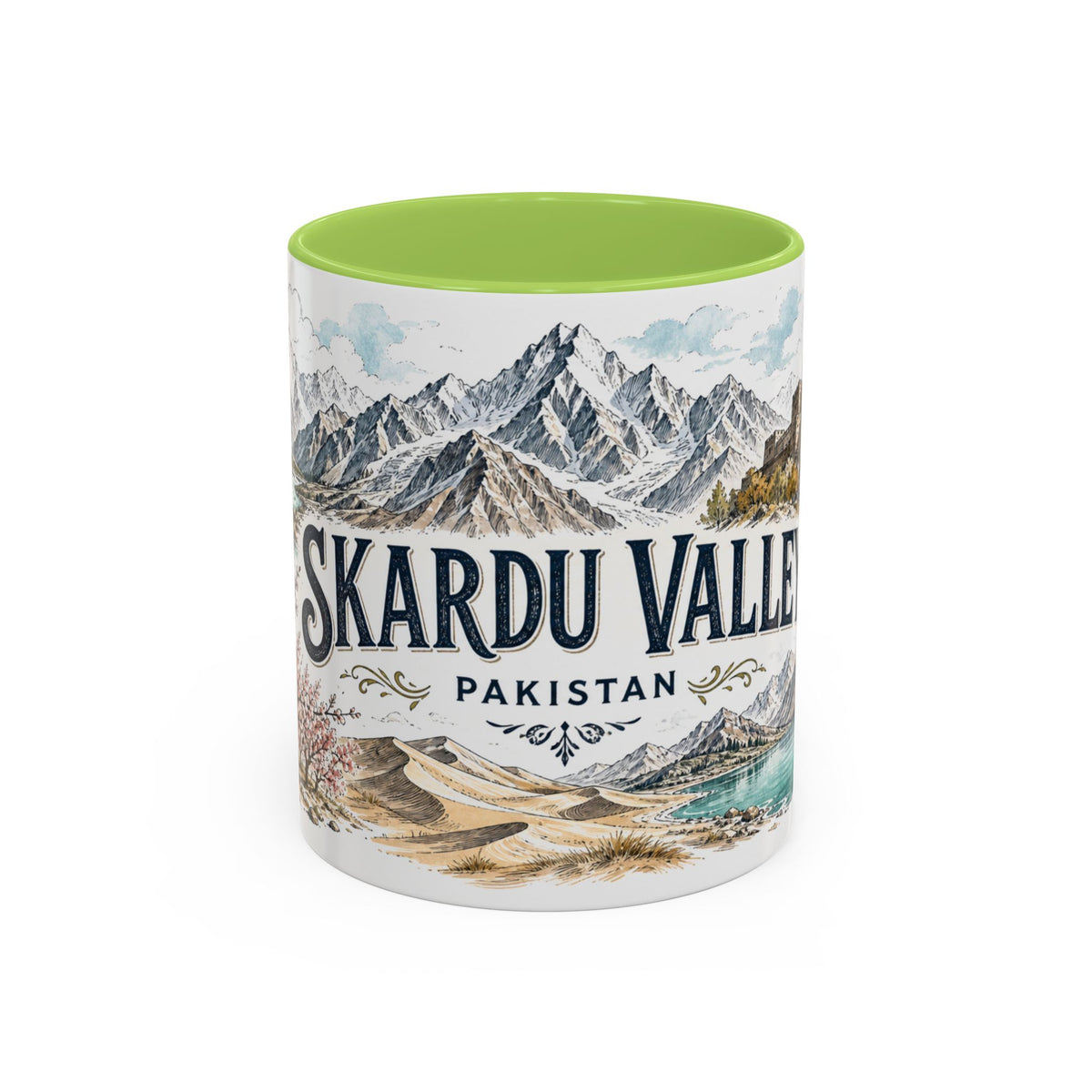 Skardu Valley Mug, Pakistan Travel Souvenir, Bucket List Gift, Accent Ceramic Coffee Mug 11oz 15oz