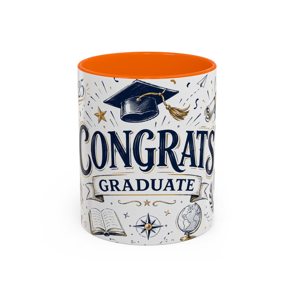 Congrats Graduate Coffee Mug | Class of 2026 Graduation Gift | Accent Color Ceramic 11oz 15oz