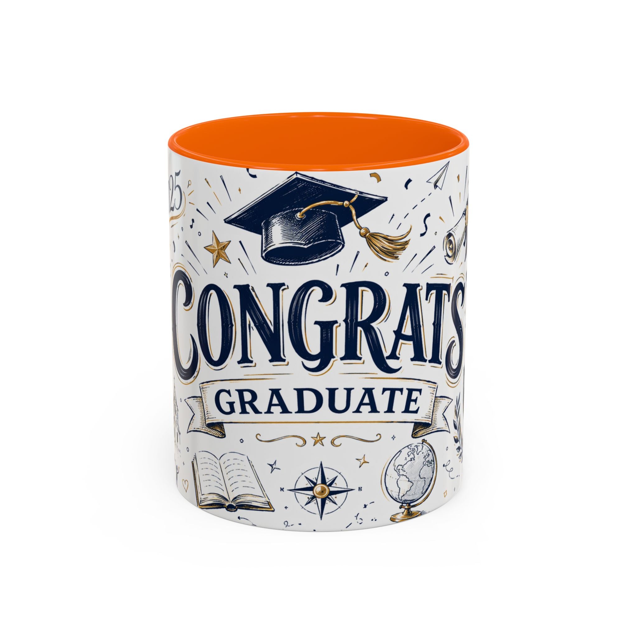 Congrats Graduate Coffee Mug | Class of 2026 Graduation Gift | Accent Color Ceramic 11oz 15oz