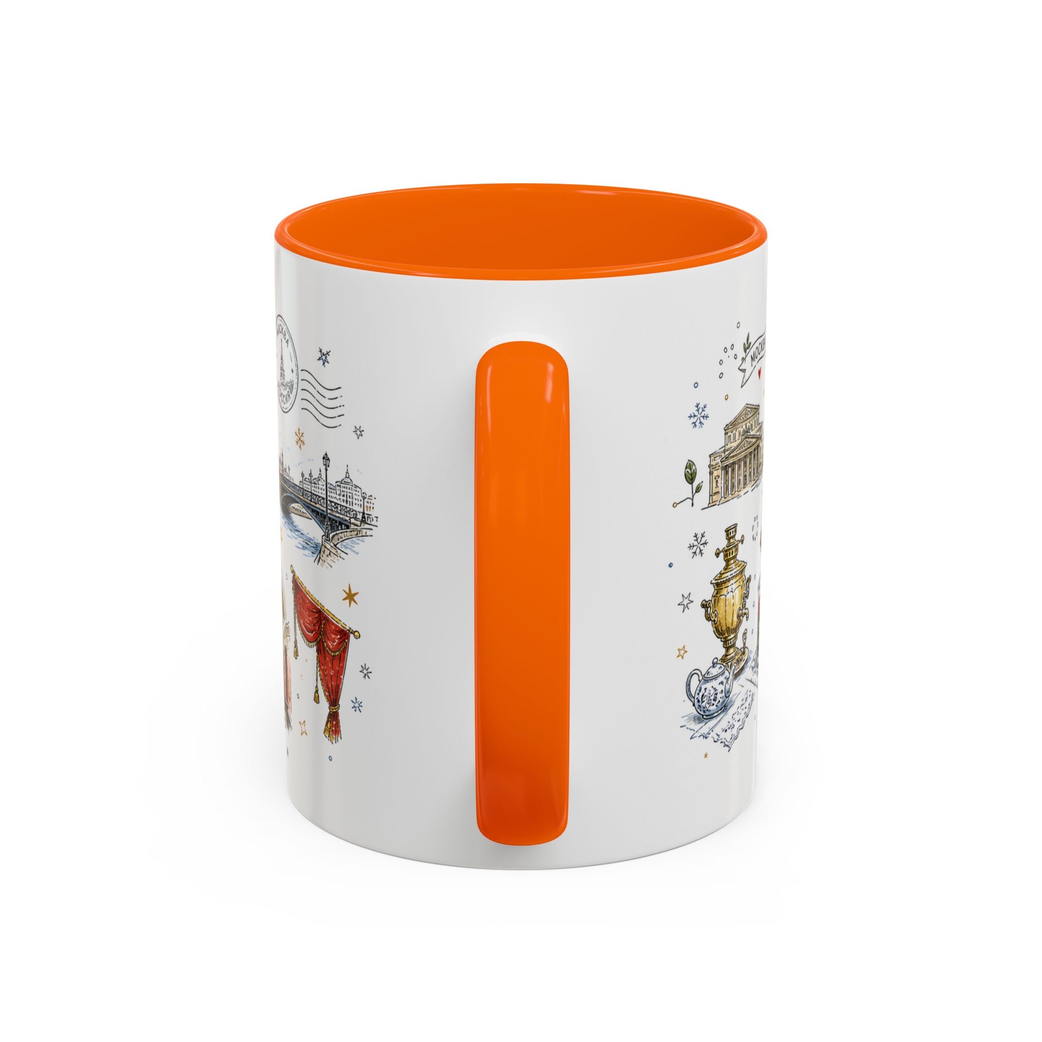 Moscow Coffee Mug | Russia Souvenir Travel Gift | Accent Color Ceramic 11oz 15oz