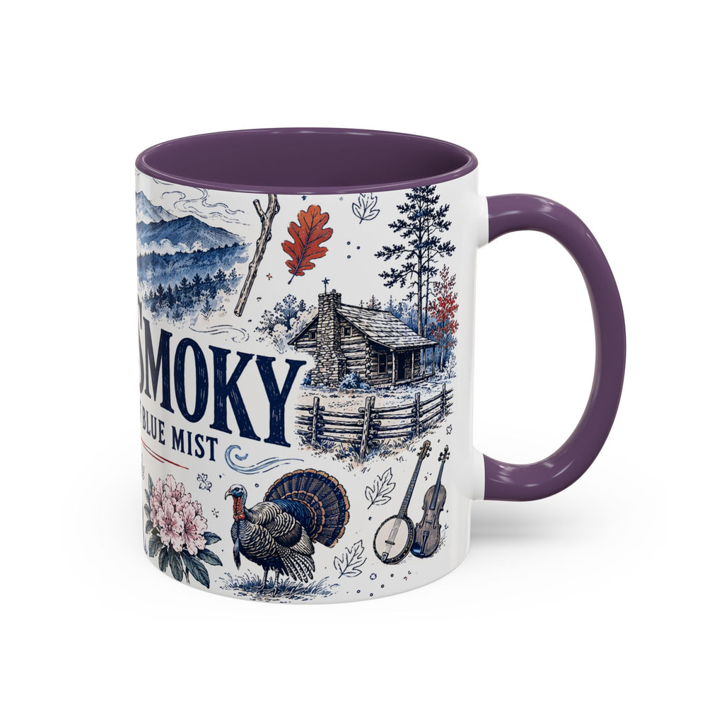 Great Smoky Mountains Coffee Mug | National Park Hiking Gift | Accent Color Ceramic 11oz 15oz