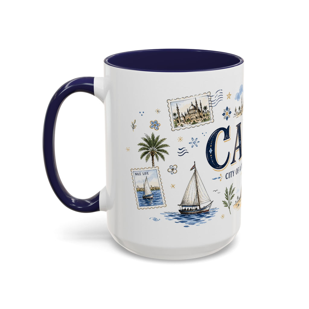 Cairo Coffee Mug | Egypt Souvenir Travel Gift | Accent Color Ceramic 11oz 15oz