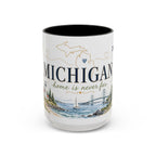 Michigan State Map Mug | Botanical Accents, Lakes Art | Homesick Gift