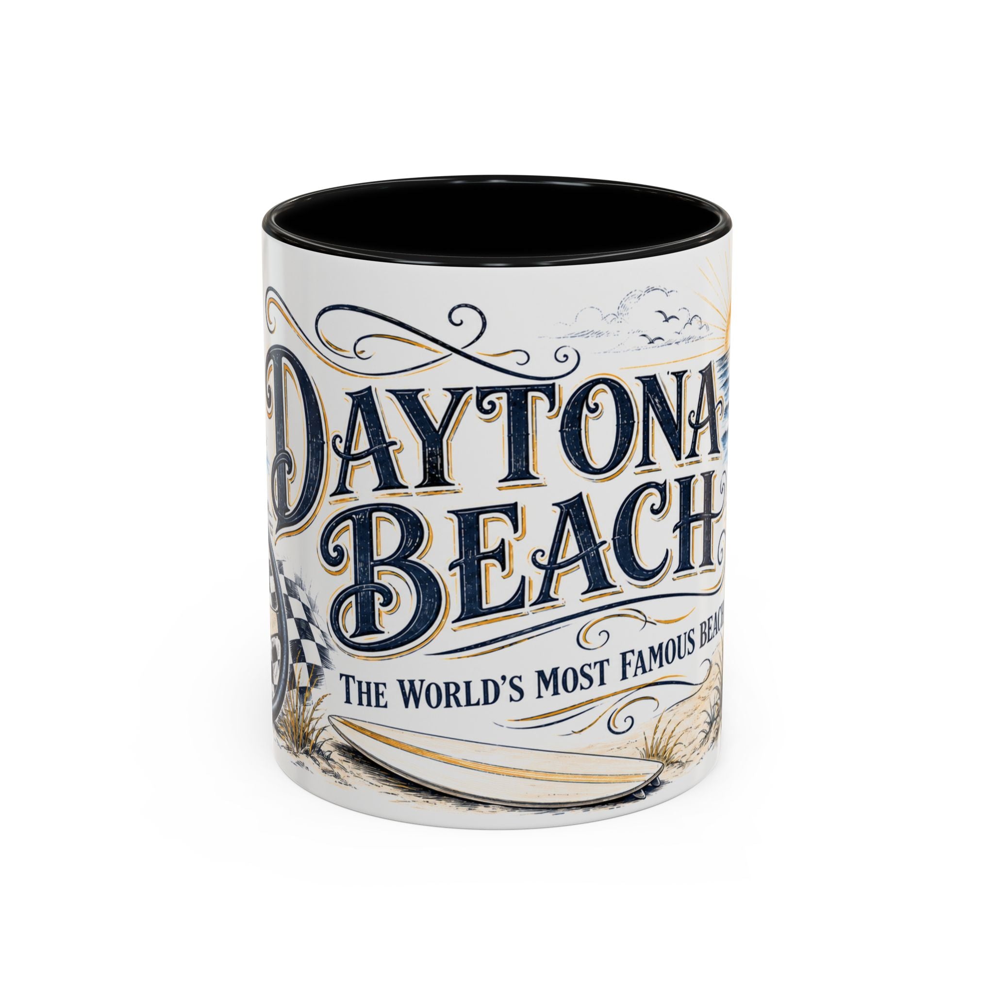 Daytona Beach Coffee Mug | United States Travel Souvenir | Vintage Illustrated City Gift | 11 oz 15 oz Accent Mug