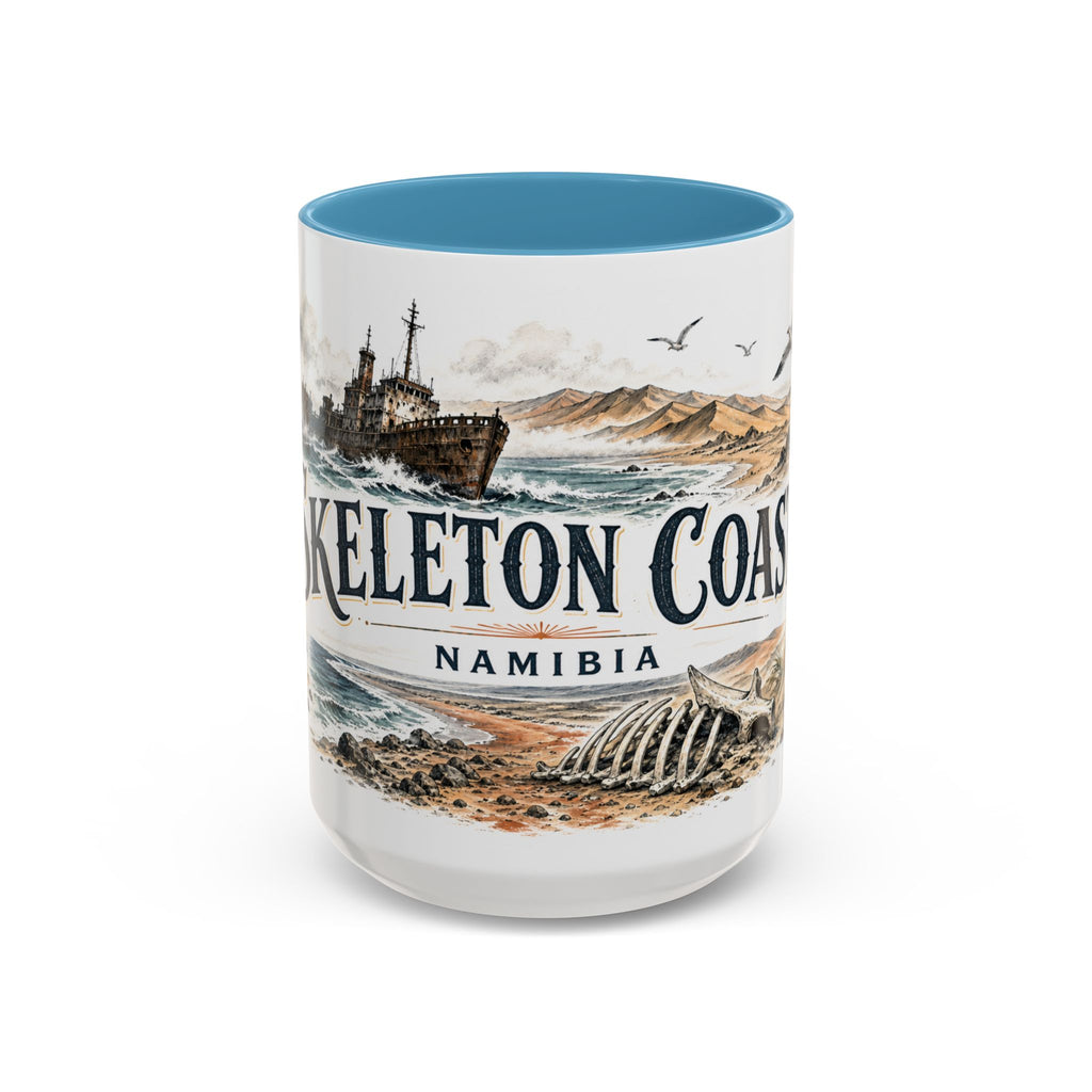 Skeleton Coast Mug, Namibia Travel Souvenir, Bucket List Gift, Accent Ceramic Coffee Mug 11oz 15oz