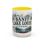 Banff Lake Louise Coffee Mug | Travel Destination Souvenir Gift | Accent Color Ceramic 11oz 15oz