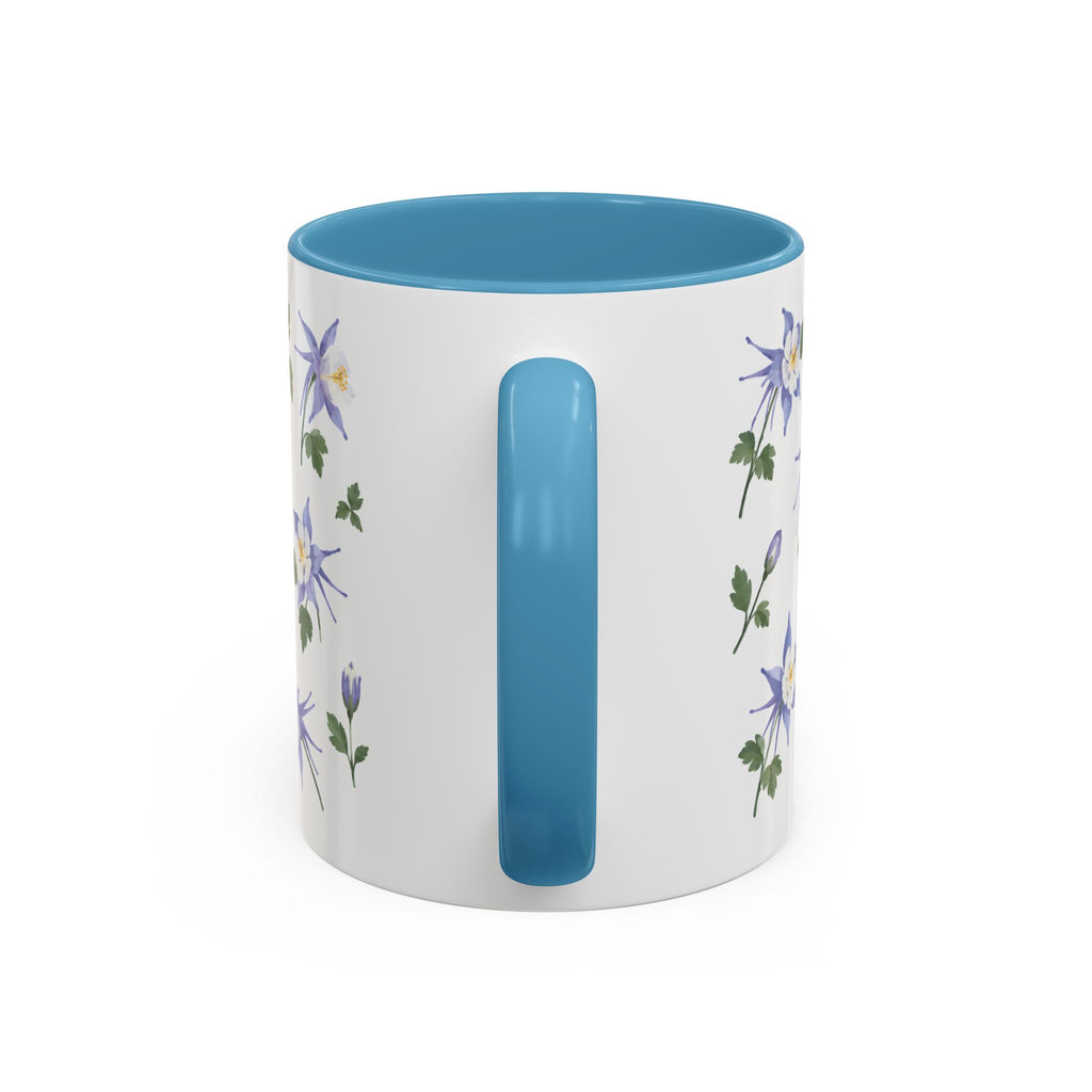 Colorado Rocky Mountain columbine Mug, State Flower Floral Coffee Cup, 11oz Botanical Gift
