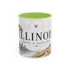 Illinois State Map Mug | Botanical Travel Sketch, Moving Away Gift (11oz 15oz)